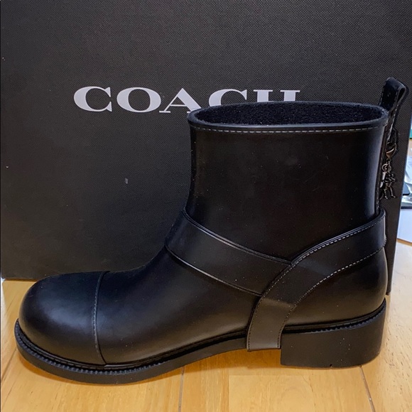 AUTH NIB COACH MOTO RAIN BOOTS US9 or US10 - Picture 3 of 12